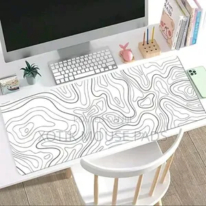 90 X 40 X 0.2cm White and Black Terrain Themed Mouse Pad - Desk Mat