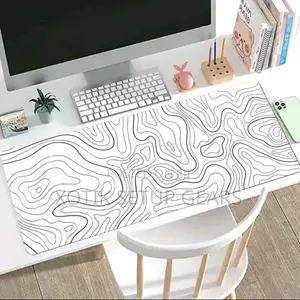 90 X 40 X 0.2cm White and Black Terrain Themed Mouse Pad - Desk Mat