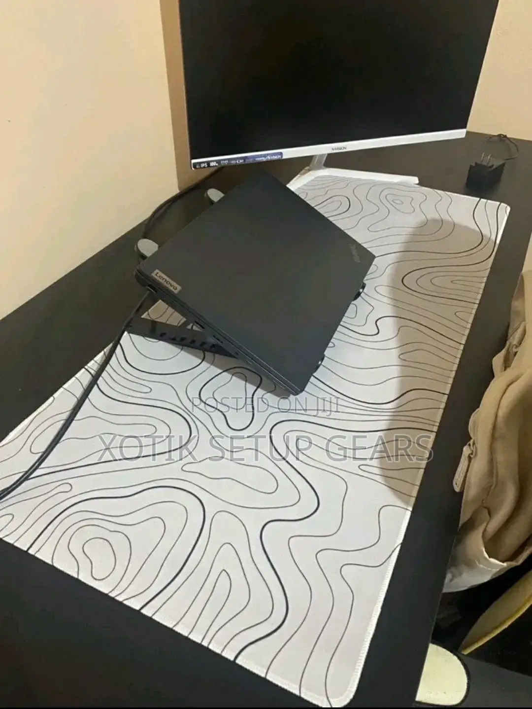 90 X 40 X 0.2cm White and Black Terrain Themed Mouse Pad - Desk Mat
