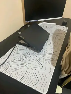 90 X 40 X 0.2cm White and Black Terrain Themed Mouse Pad - Desk Mat