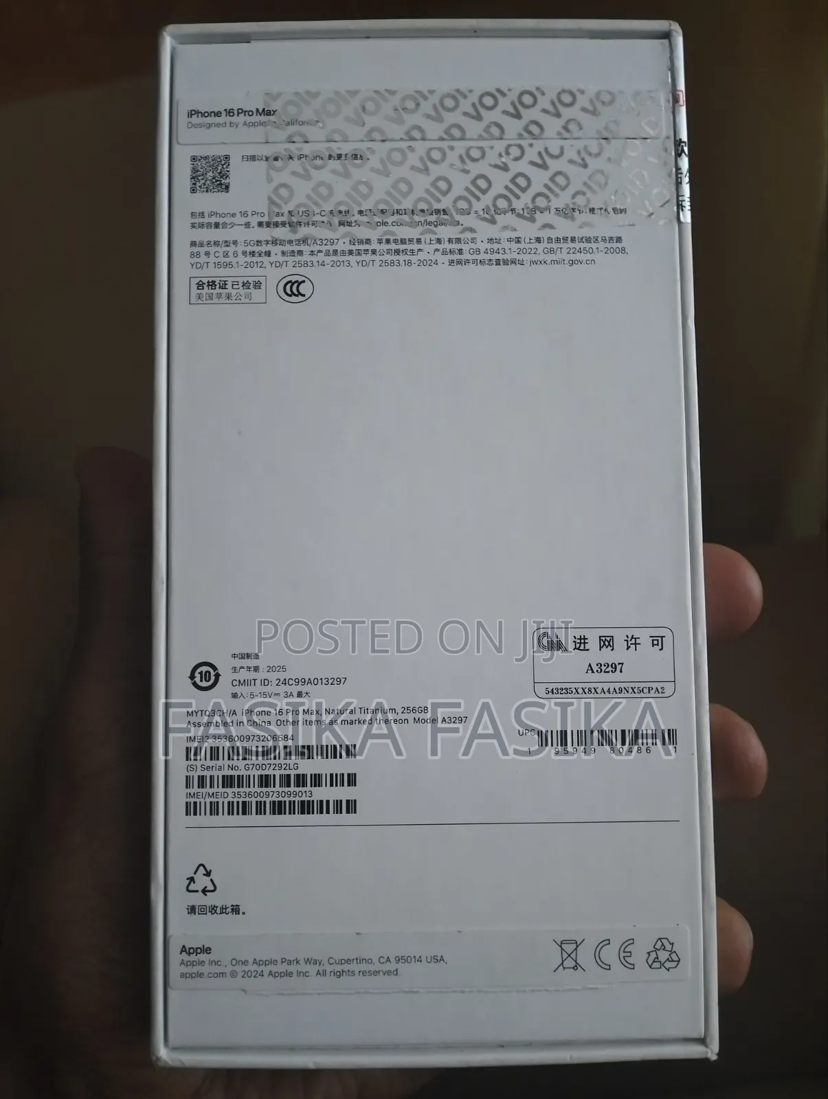 New Apple iPhone 16 Pro Max 256 GB Gray