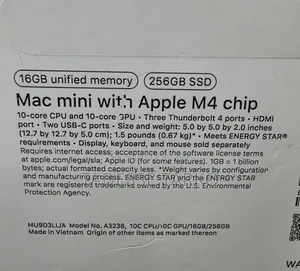New Desktop Computer Apple Mac Mini M4 16GB Apple M4 SSD 256GB