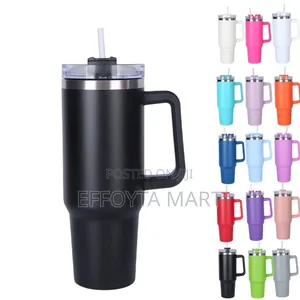 Double Layer Stainless Still Isolated Tumblers With Straw(Travel Cup)