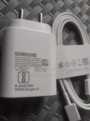 Orgnal Samsung 24.5 W Fast Charger ፋስት ኦርጂናል ሳምሰንግ ቻርጀር ከኦርጅናል ኬብል ግር