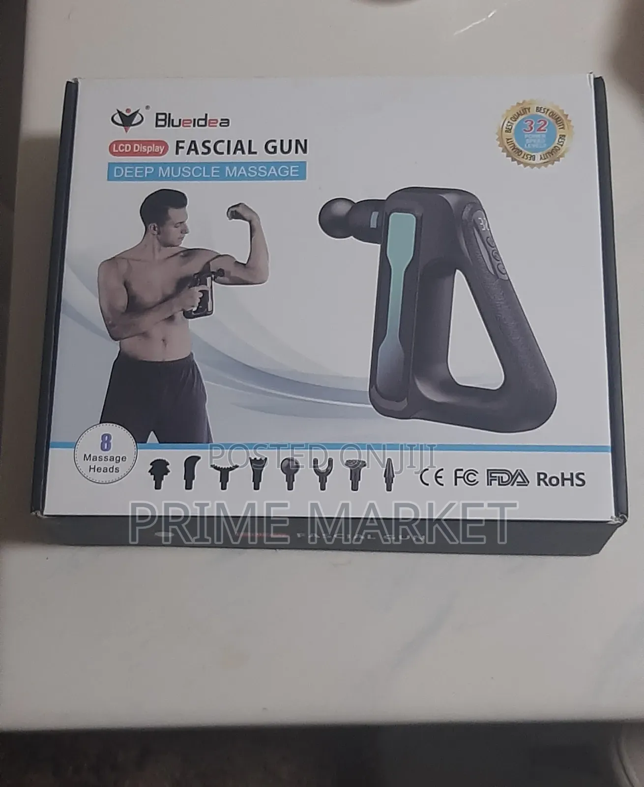 32-Speed Massage Gun With 8 Heads – Deep Tissue Recovery Pain Relief