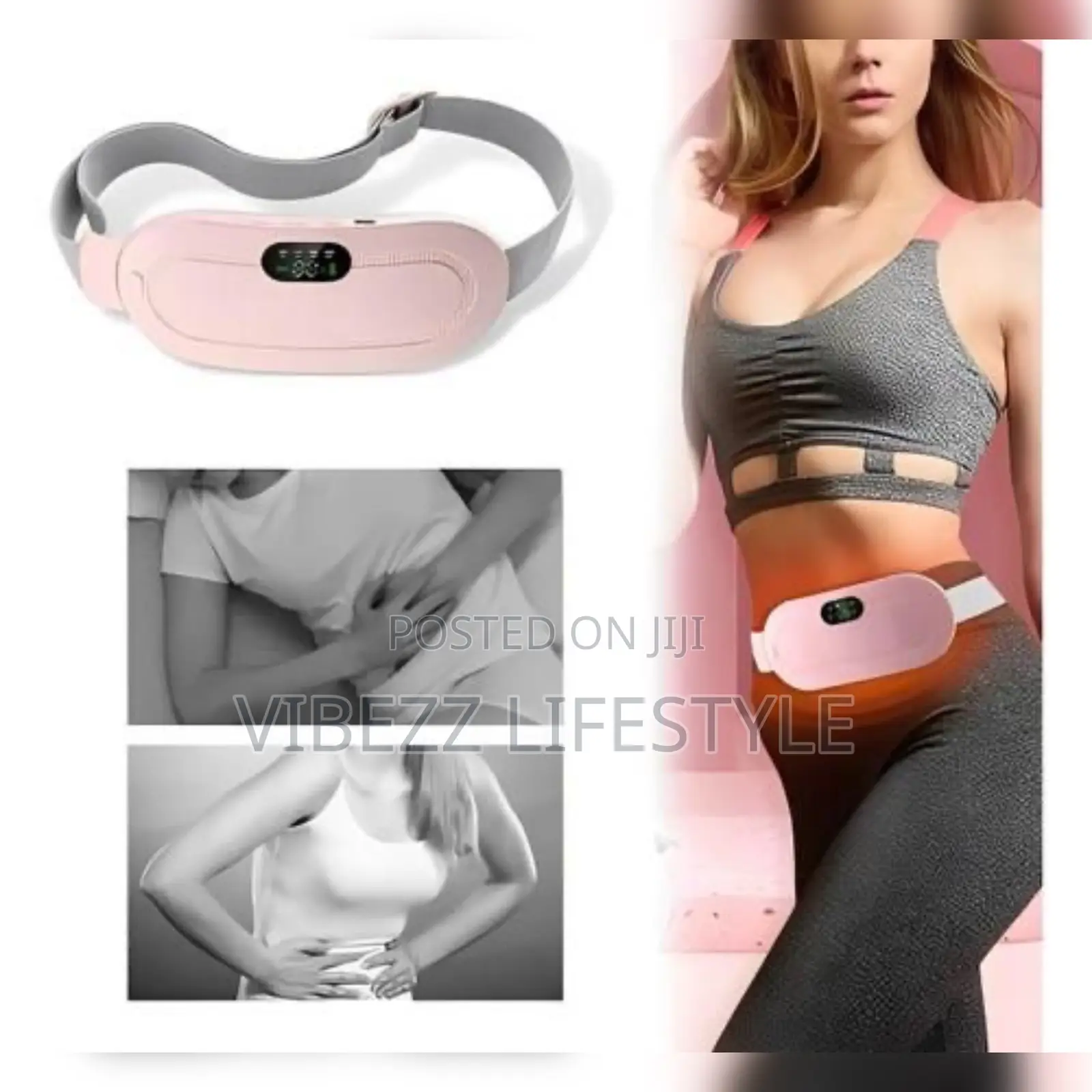 Electric Menstrual Heating Pad - 3-speed Vibration Heat Massage Belt