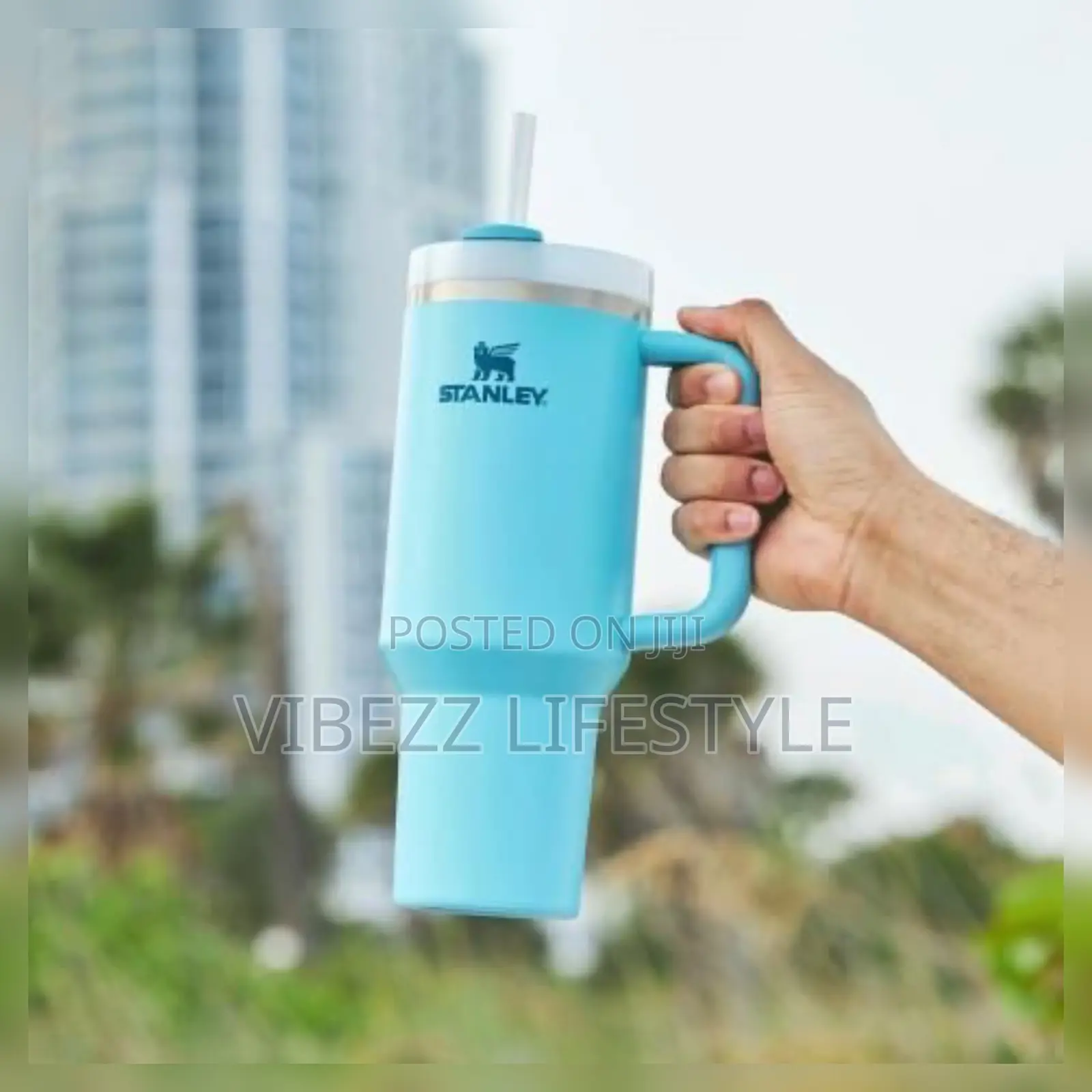 100% Original Stanley Quencher H2.0 Tumbler – 40oz Pool Blue