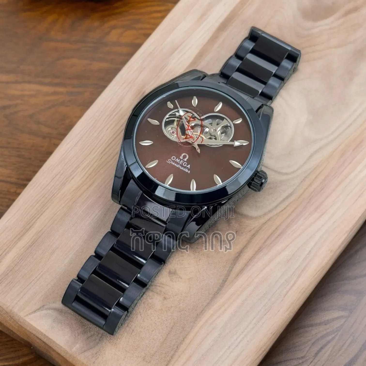 Omega Speedmaster Open Heart Automatic Luxury Watch - Brown Dial