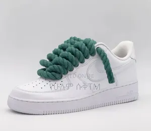 Nike Air Force 1 Low '07 Green Chunky Lace 'Triple White' Men's Shoes