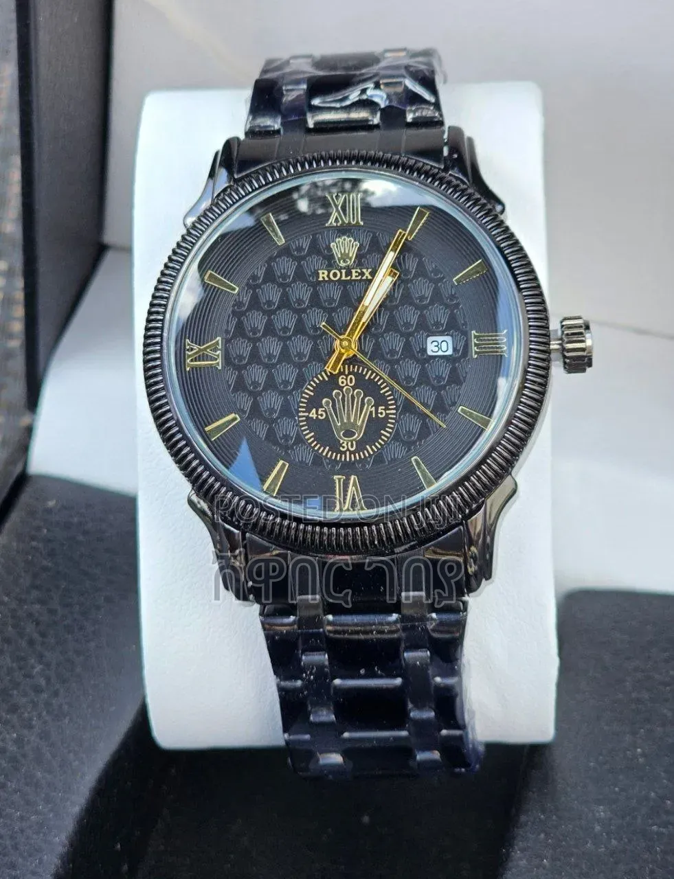 Unique Rolex Black Edition – Roman Numerals Crown Motif Dial