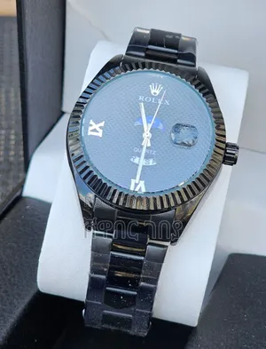 Elegant Black Rolex Quartz Watch - Moon Phase Addis