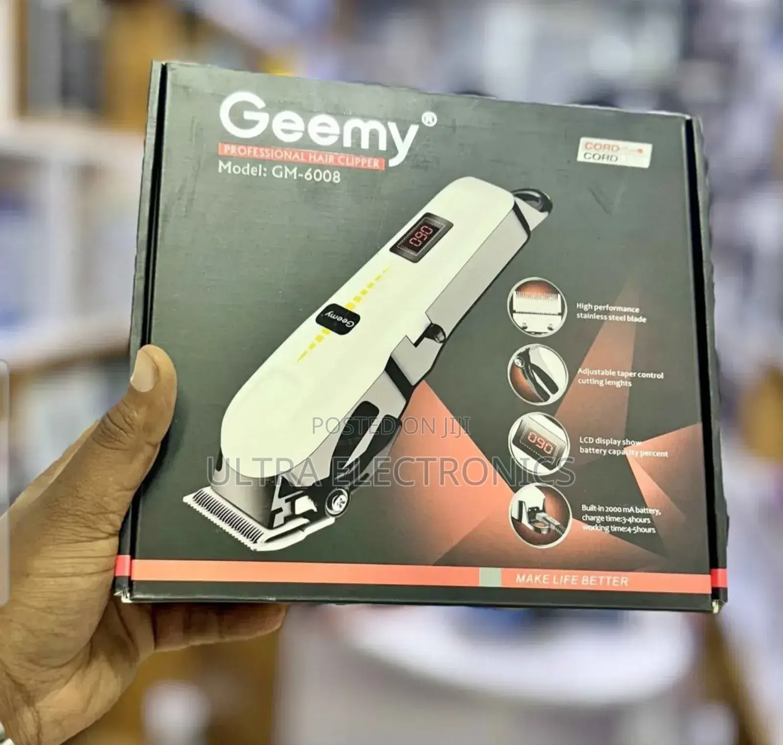Geemy Gm-6008 Professional Hair Clipper. It Features High-Performance