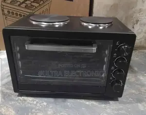 Electric Mini Oven With a 2-Plate Stove on Top.