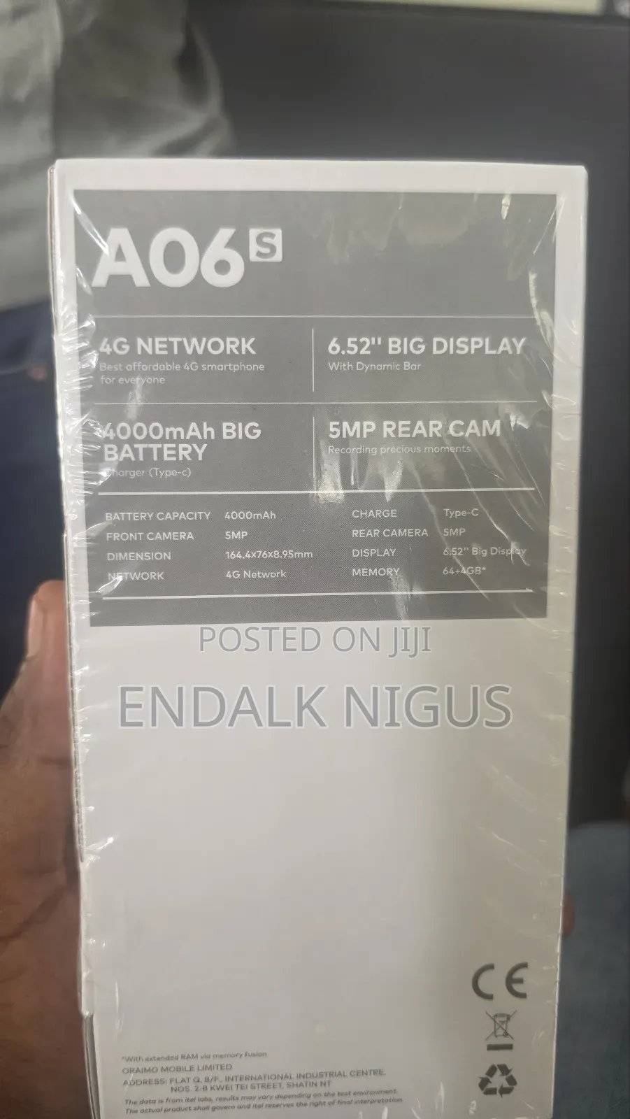 New Itel A06 64 GB Black
