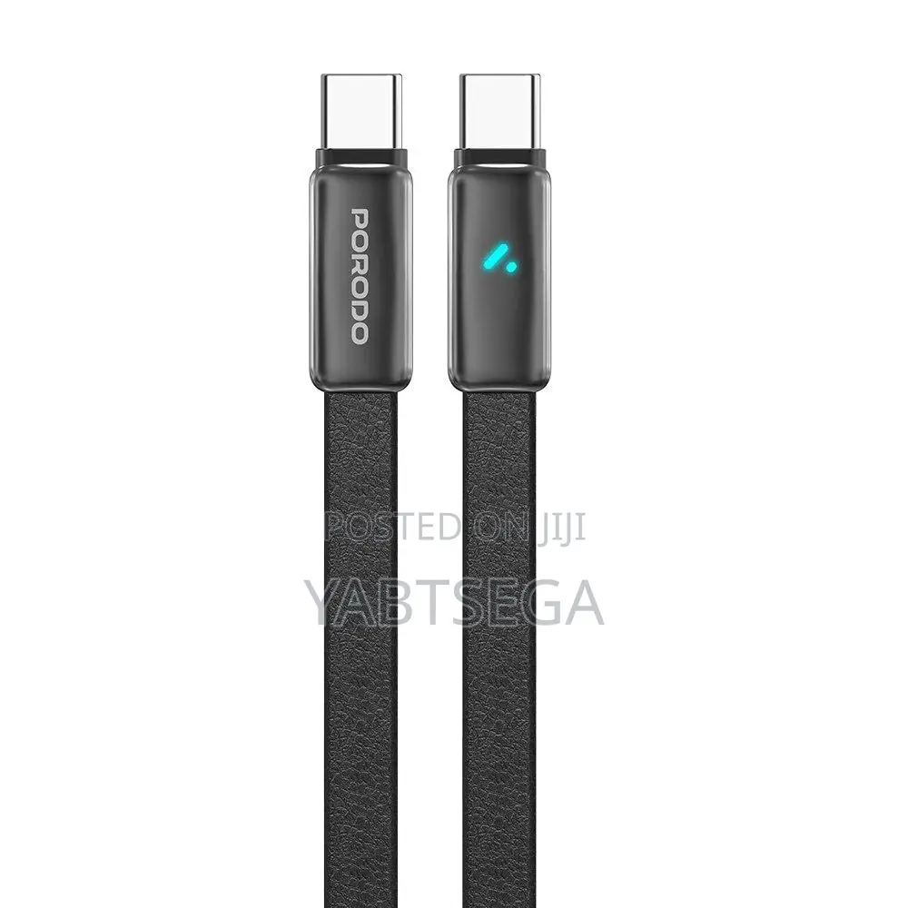 Porodo 100w Led Usb-C to Usb-C Leather Cable