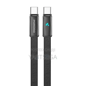 Porodo 100w Led Usb-C to Usb-C Leather Cable