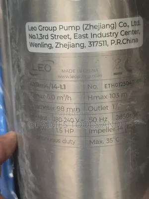 Submersible Deep Well Pump 1.5hp Stainless Steel Borehole