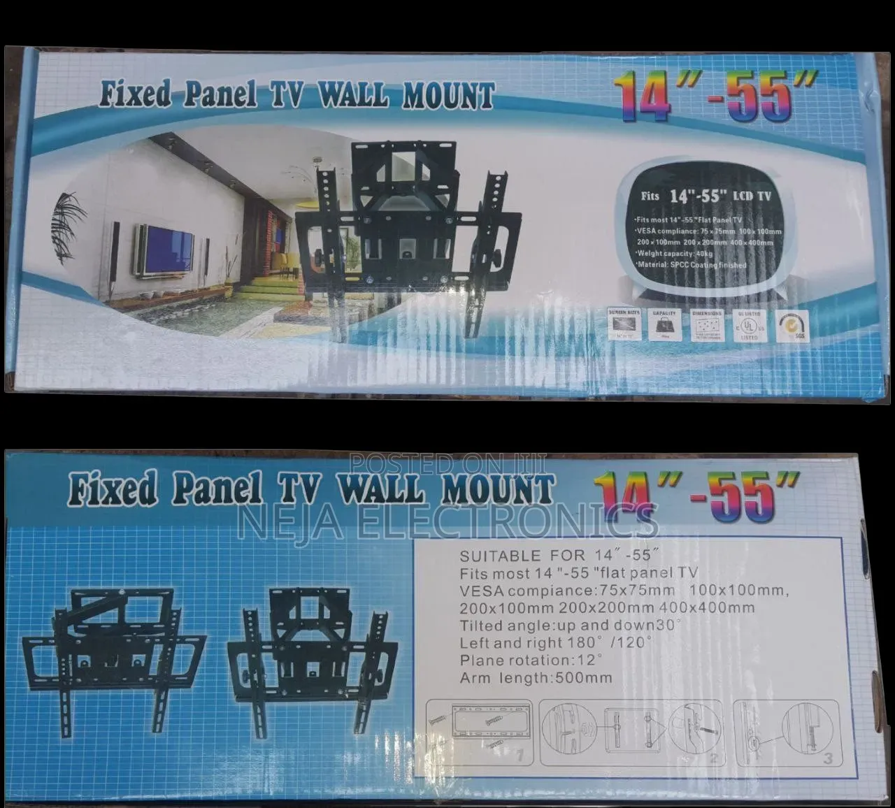 Wall Mount Fixed Panel Tv 14-55.In Delivery