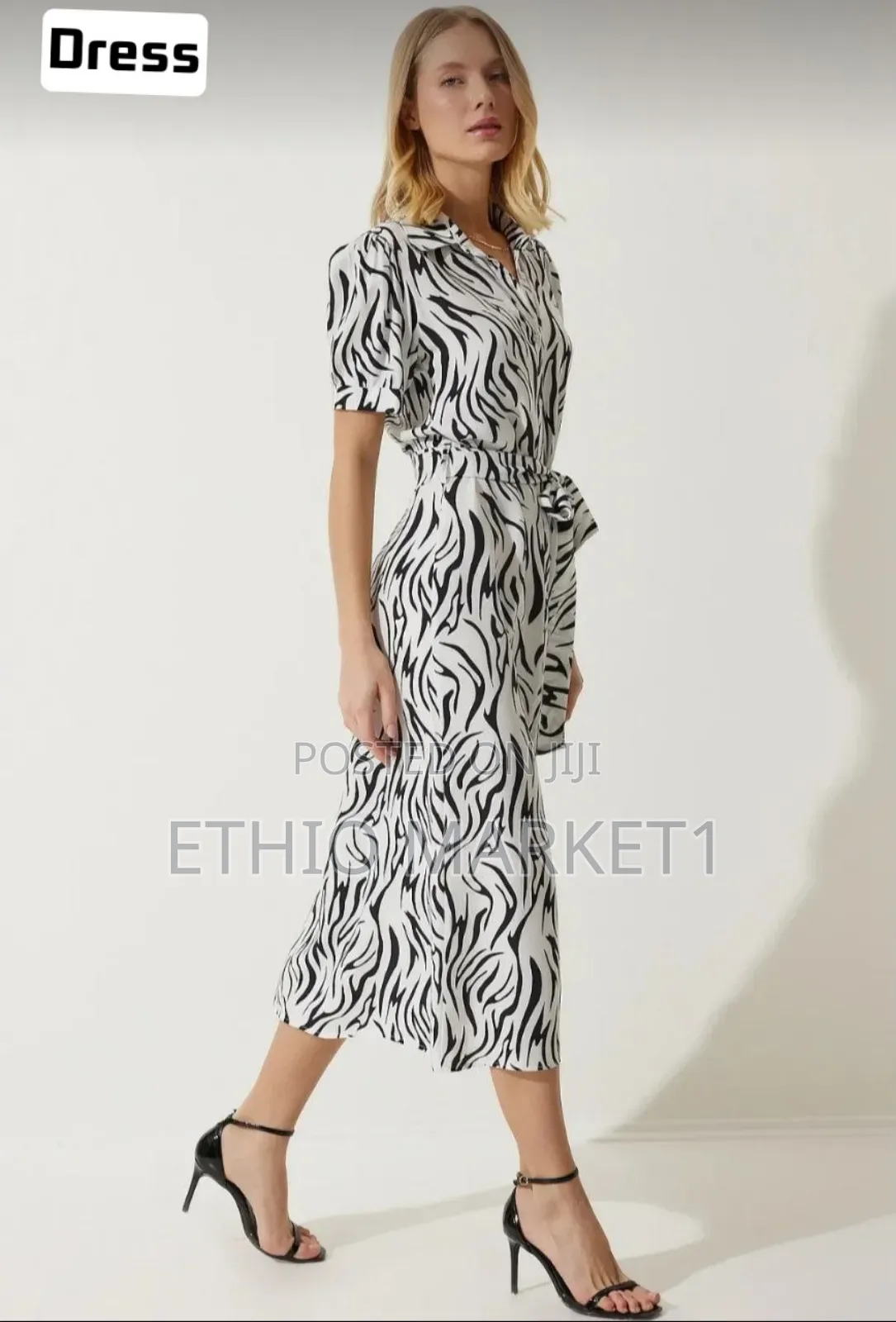 Women's Off White Geometric Print Wrap Maxi Dress