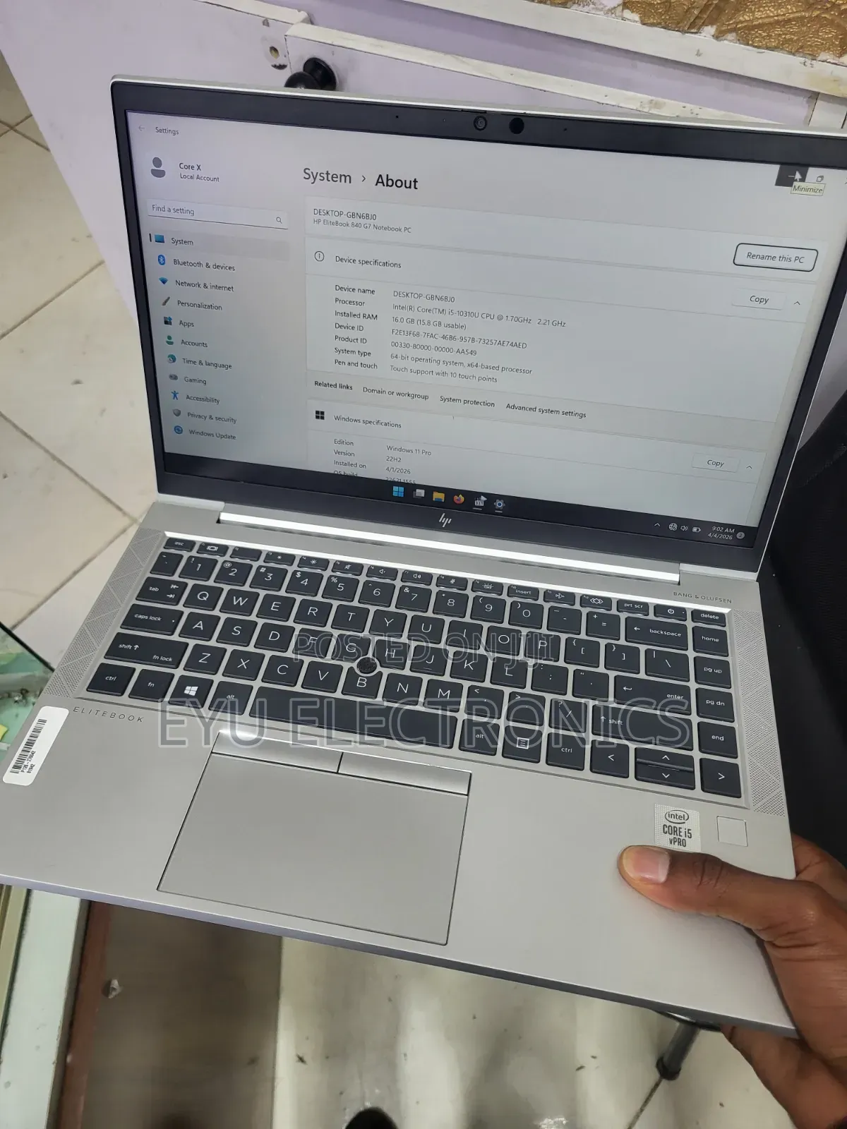 New Laptop HP EliteBook 840 G7 8GB Intel Core i5 SSD 512GB
