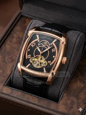 Aokulasic Brand Tonneau Moon Phase Automatic Tourbillon Watch.