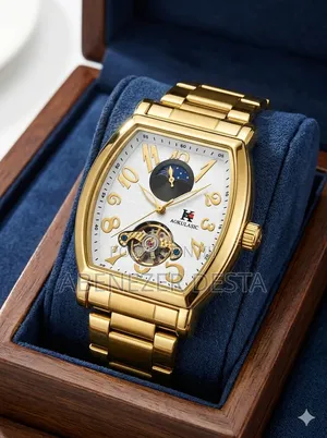 Aokulasic Brand Automatic Mechanical Watch Featuring a Gold-Tone