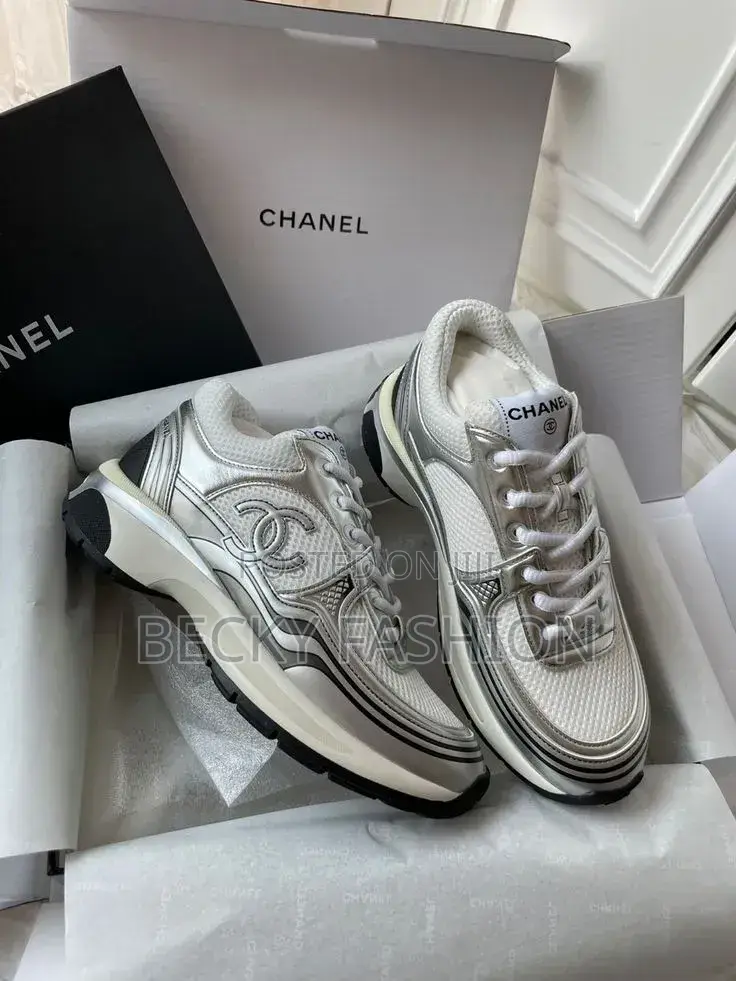 Channel Metallic Silver Shoes