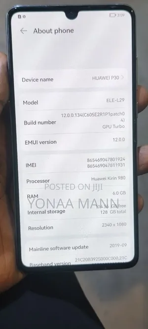 New Huawei P30 128 GB
