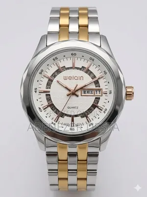 Weiain Quartz Men's Wristwatch Featuring A Two-tone Gold And Silver