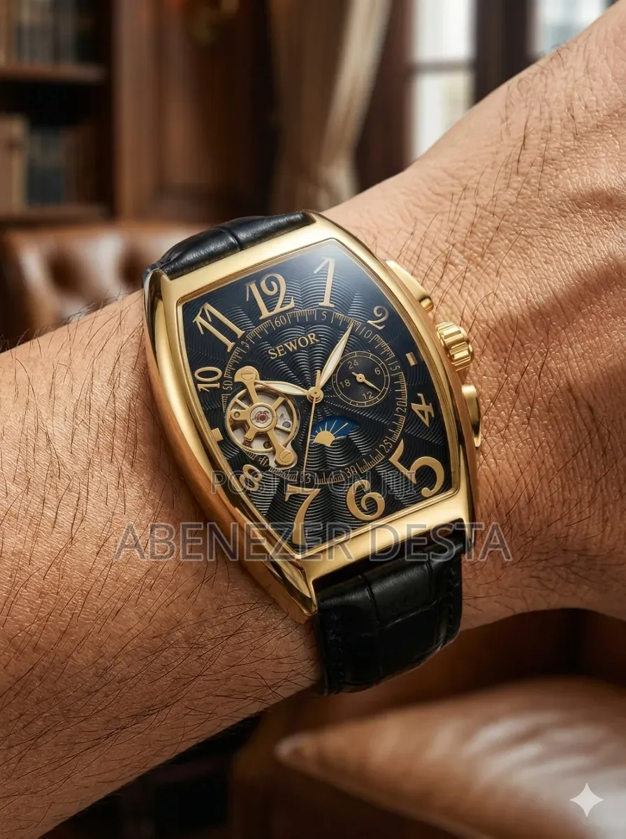 Sewor Automatic Mechanical Wristwatch, Often Featured in Gold-Tone