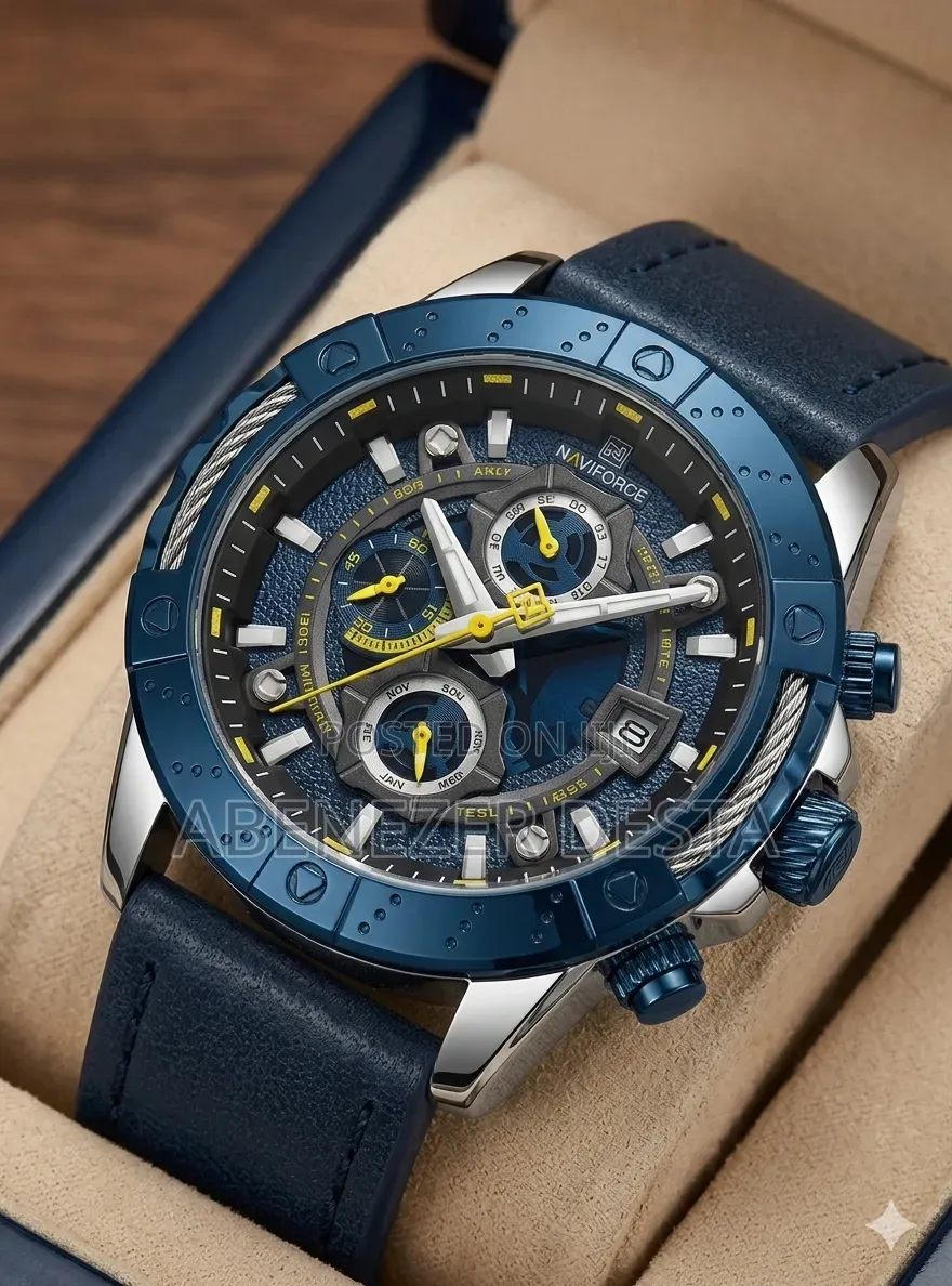 Naviforce Nf8055 Chronograph Watch, Typically Featuring a Blue Dial,