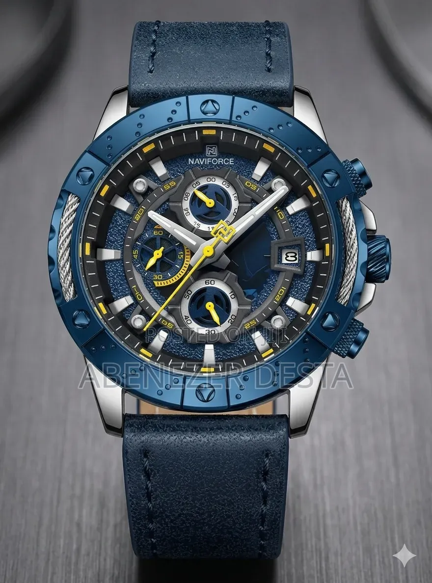 Naviforce Nf8055 Chronograph Watch, Typically Featuring a Blue Dial,