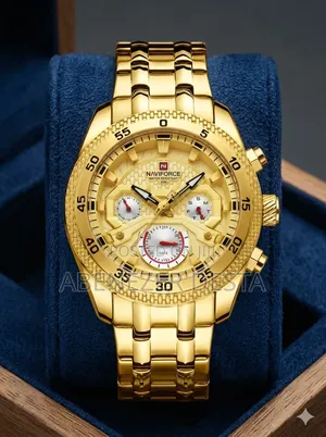 Gold-Toned Men's Wristwatch From the Brand Naviforce,