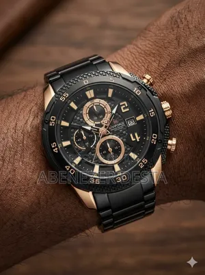 Naviforce 8047 Ch Black Rose Men's Watch Is a Quartz Chronograph