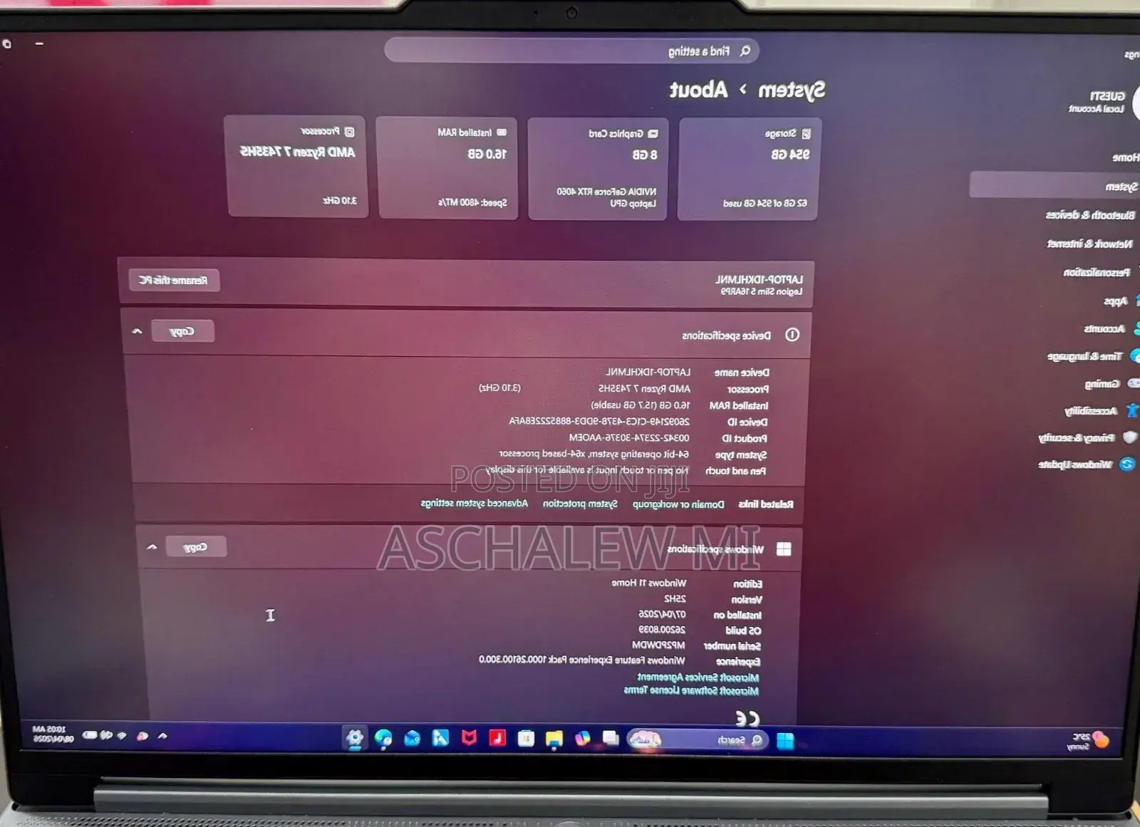 New Laptop Lenovo Legion 5 16GB AMD Ryzen 7 SSD 1T