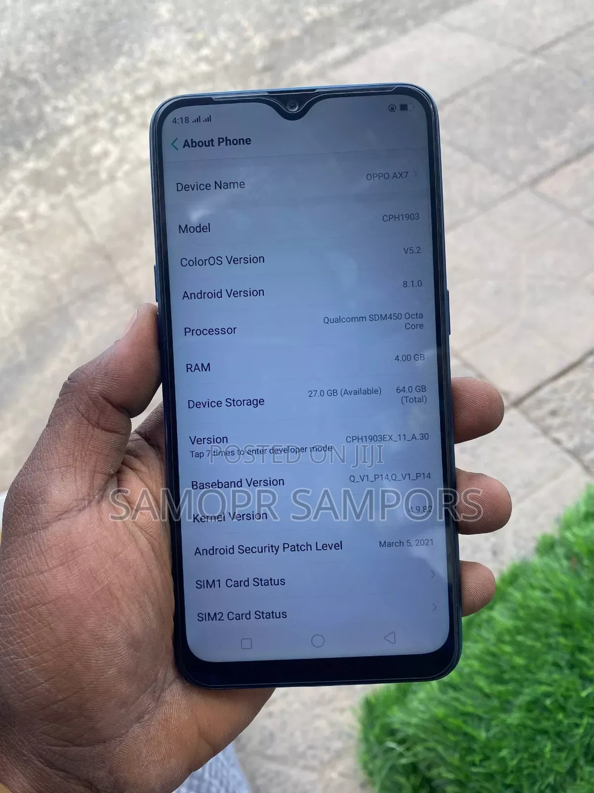 Oppo A7 64 GB Blue