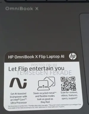 New Laptop HP OmniBook X Flip 16" 16GB Intel Core Ultra 7 SSD 1T