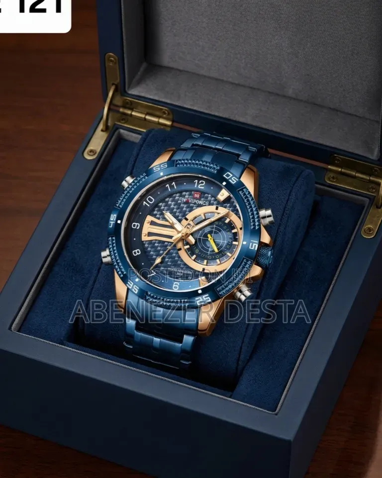 Naviforce Nf9206 Luxury Business Watch For Men, Featuring A Blue Dial