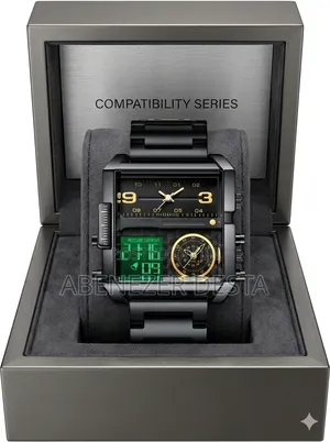 Fashion Square Big Dial Wristwatch, Featuring Three Displays