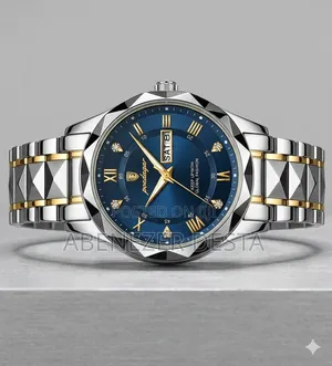 Poedagar Model 615 Stainless Steel Quartz Watch With a Blue Dial