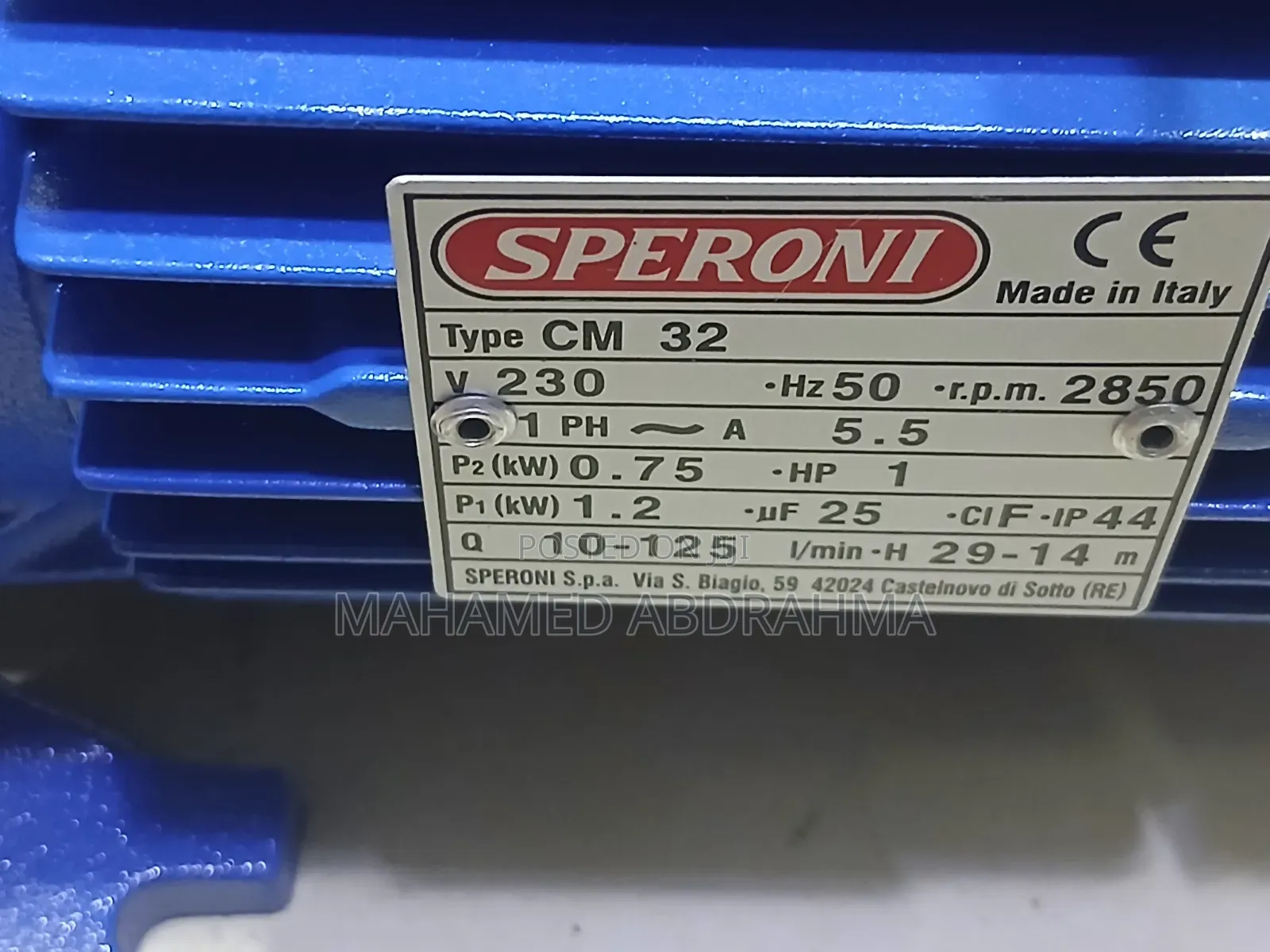 Speroni Water Pump Made in Italy