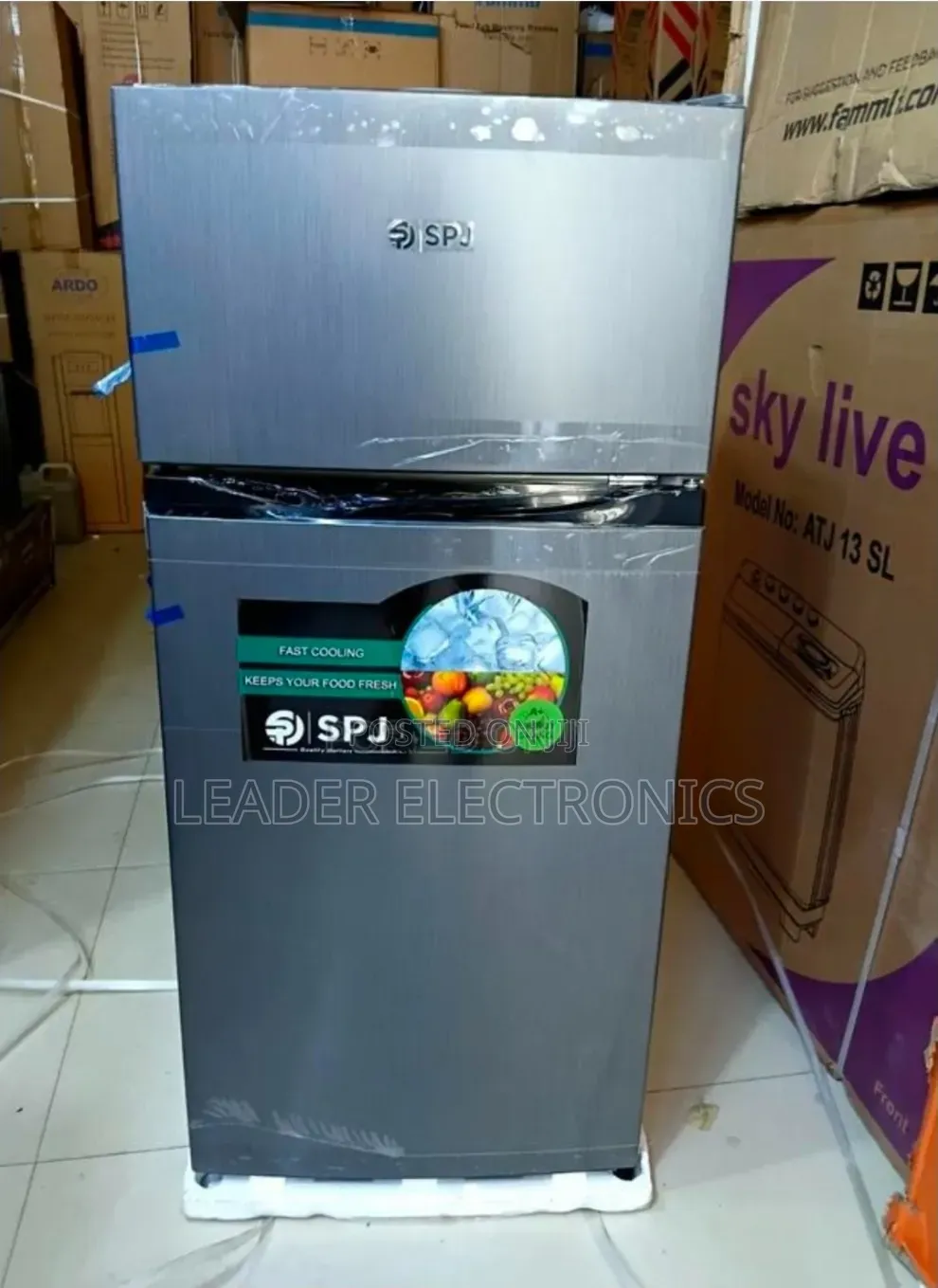 SPJ Double Door Refrigerator (ፍሪጅ) – Compact Energy Saving