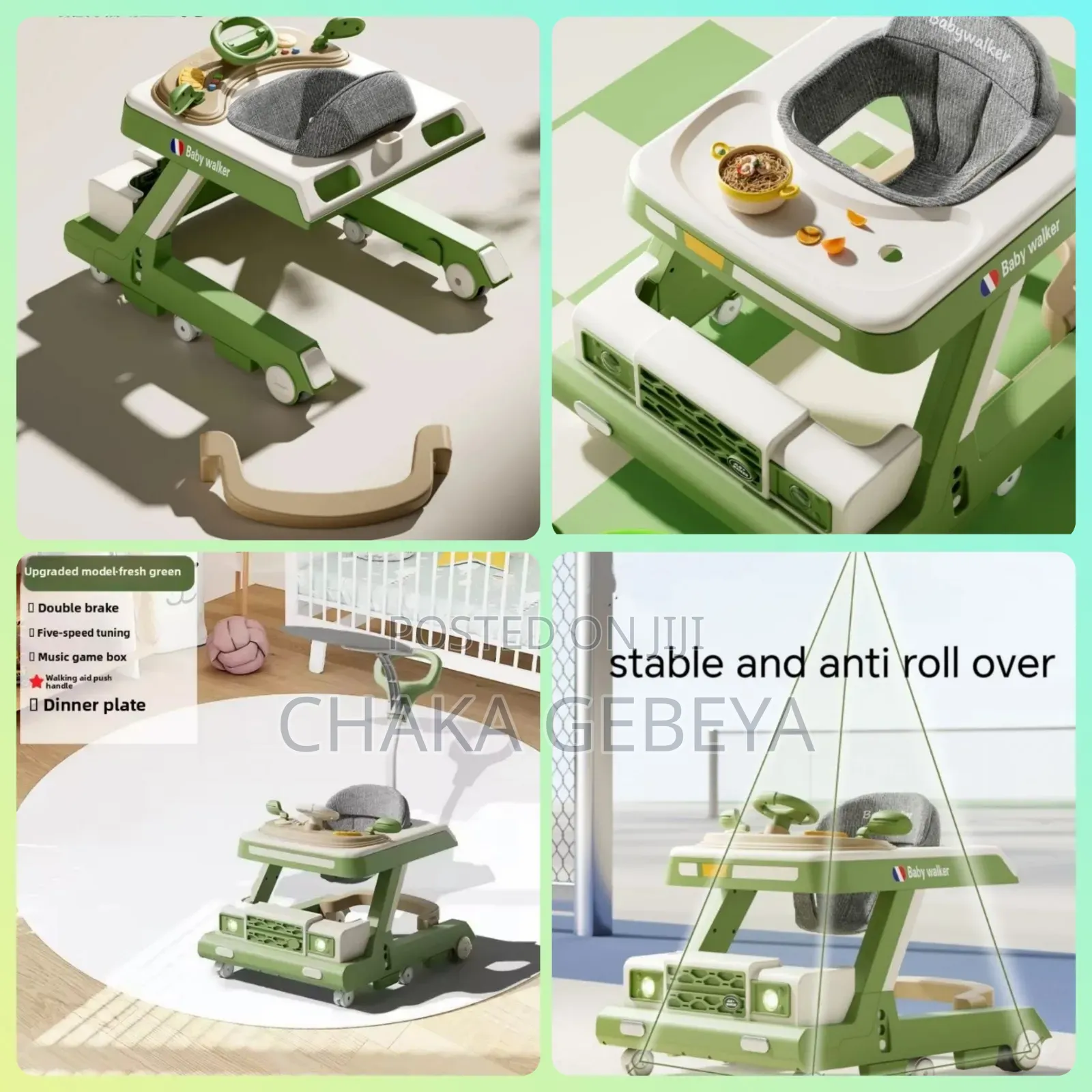 Smart Learning Baby Walker – Adjustable Height, Smooth Wheels