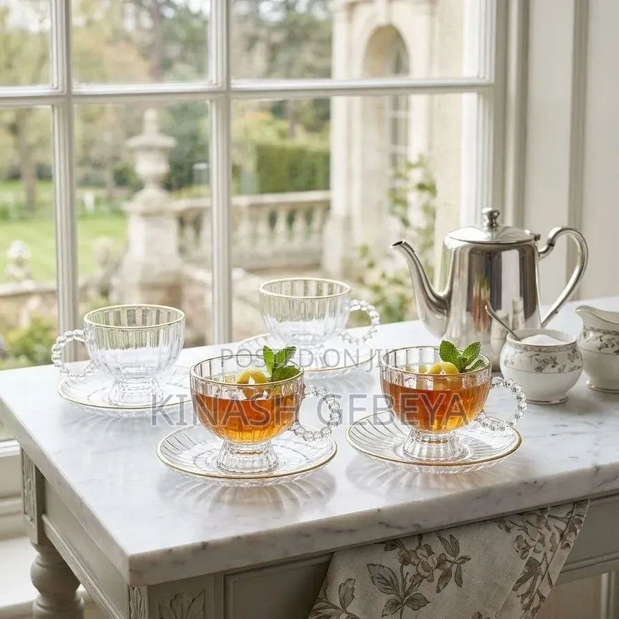 12pcs Royal Design Glassware Tea Cup