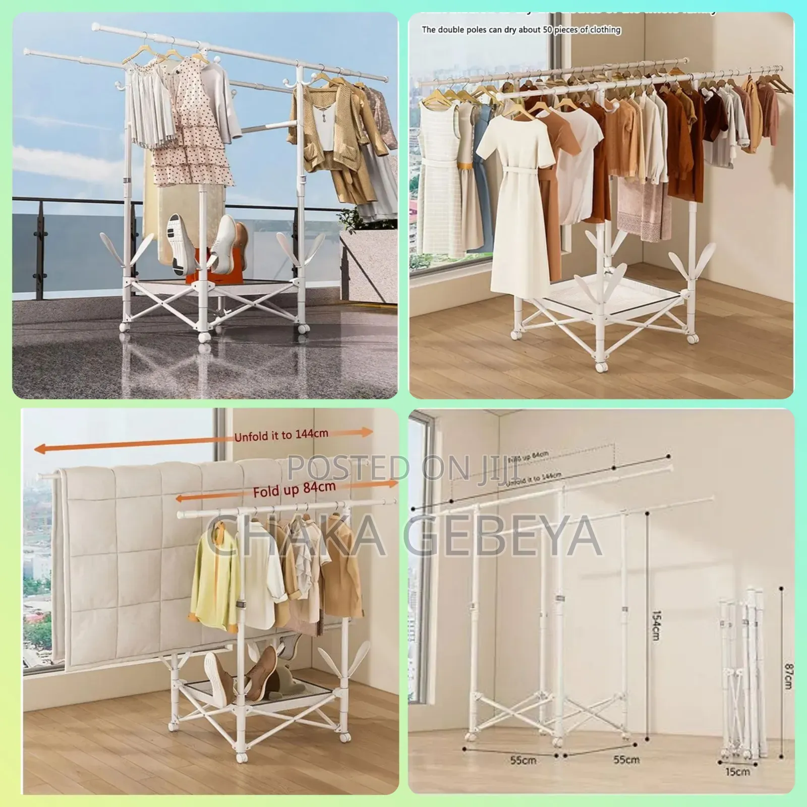 Space-Saver Laundry Rack – Multi-Layer Design, Quick Installation
