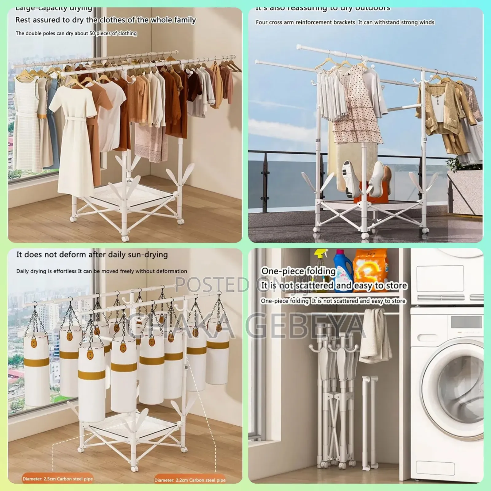 Foldable Clothes Dryer – Holds Many Items, Easy Storage
