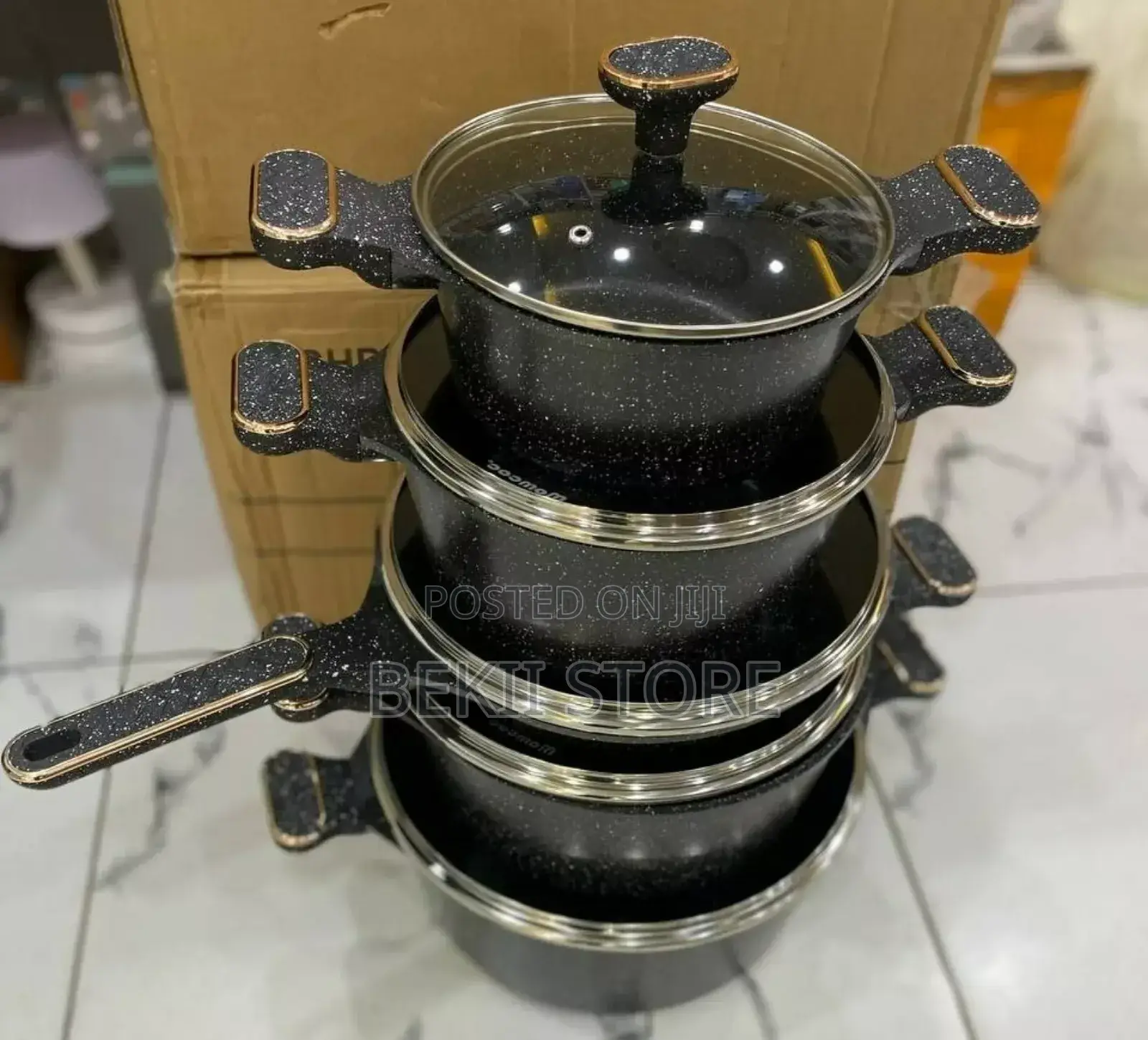 የቤት እቃ 5 Piece Non-Stick Granite Cookware Set