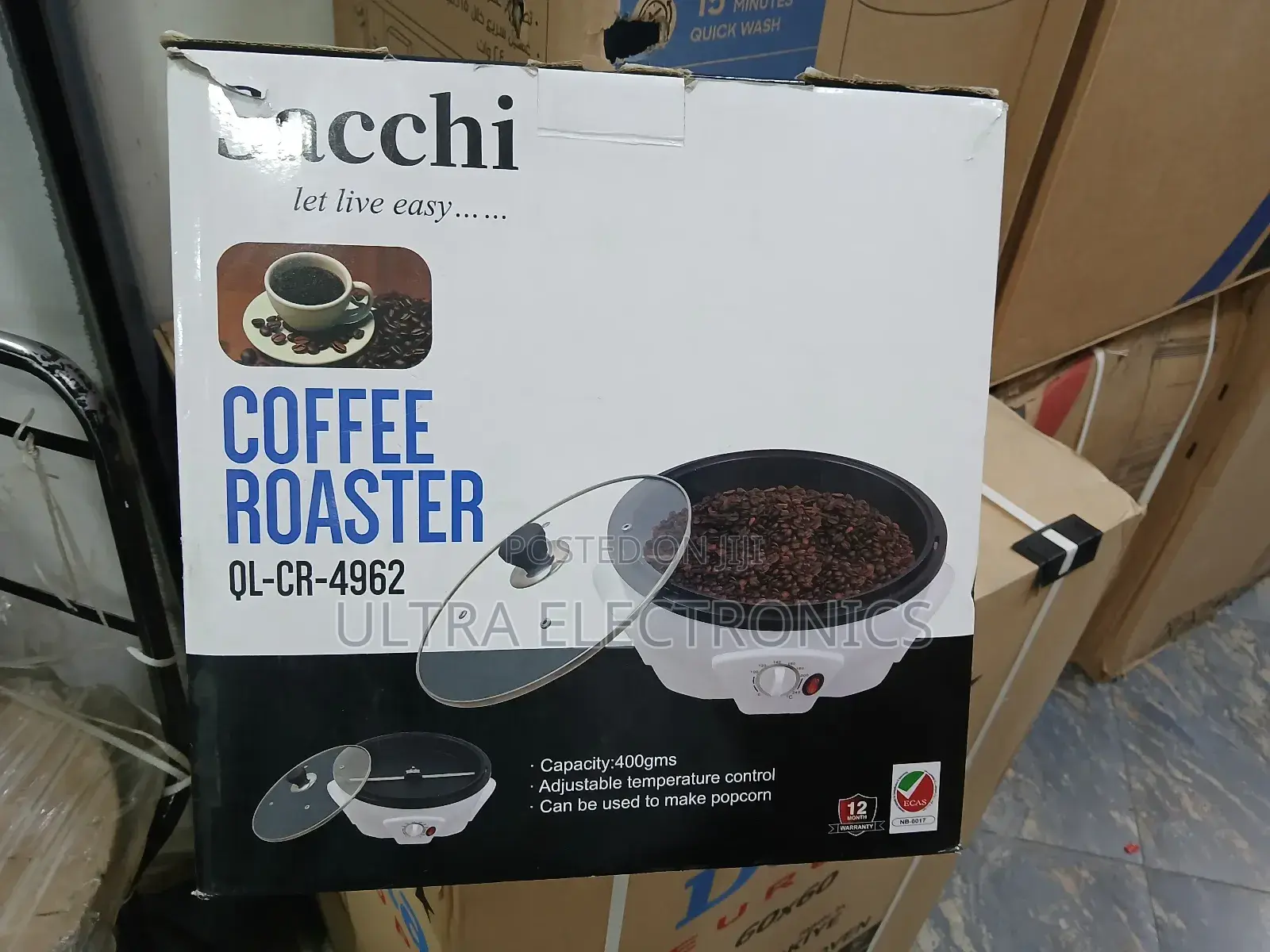 Sacchi Electric Coffee Roaster, Specifically Model Ql-cr-4962.