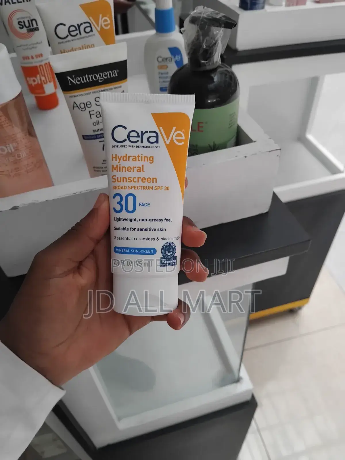 Cerave Hydrating Mineral Sunscreen SPF 30 for the Face.