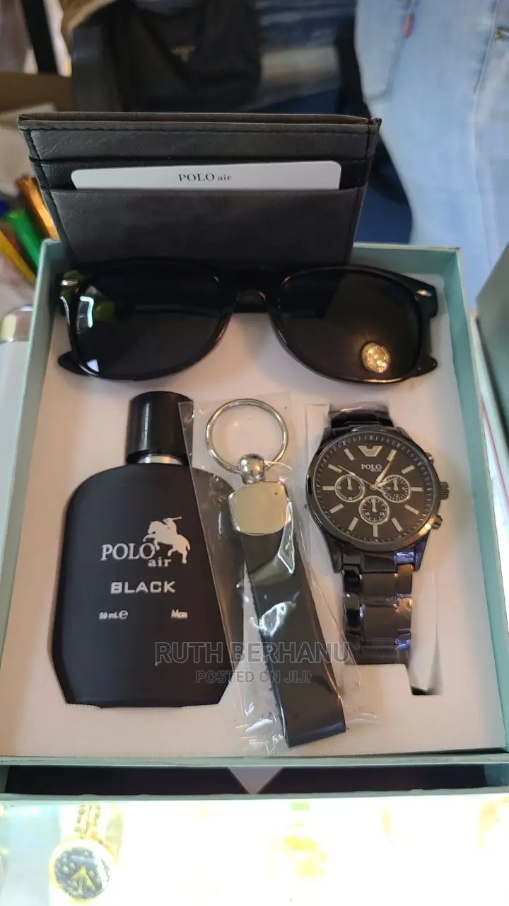 Polo Air Men's Wristwatch Perfume Glass Card Holder Keychain